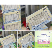 (Mua 1 hộp tặng 1 giấy ướt) Hộp 10 chiếc khăn sữa Muslin Yori kích thước 30x30 100% cotton tinh khiết