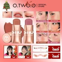Mua 1 Lấy 1 KEM BLUSHING O.TWO.O + [QUÀ TẶNG MIỄN PHÍ] 2 * Nhãn dán hình xăm Giáng sinh, Kem phấn má hồng viền mặt, Chống thấm nước và chống mồ hôi Lâu trôi Trang điểm khỏa thân tự nhiên Blush Stick