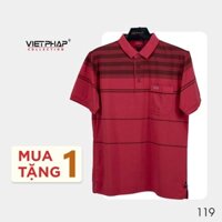 (MUA 1 TẶNG 1) Áo Polo Nam Size 50 - VIỆT PHÁP Form Luxury - Thun Cây Dù Sọc, lịch lãm, sang trọng TH418# 2025