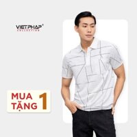 (MUA 1 TẶNG 1) Áo Polo Nam VIỆT PHÁP Form Luxury - Thun Milan In lịch lãm, sang trọng 26265# 2025
