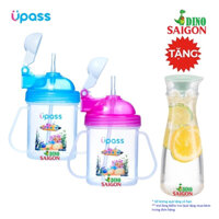 [Mua 1 Tặng 1] Bình tập uống Upass UP0623Y 200ml nắp bật hai tay cầm đầu hút mềm + Tặng 1 bình Inochi Yama 1.2 lít