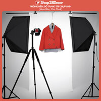 [MUA 1 TẶNG 1] Bộ đèn studio chụp ảnh, quay phim, Livestream chuyên nghiệp, cao 2m softbox 50x70cm