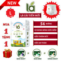 [MUA 1 TẶNG 1 BVS] Tã Bỉm Bỉm Quần trẻ em 54 miếng thiên nhiên siêu khô thoáng Lá size L54/ Bỉm Lá size L | LÁ VIETNAM