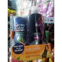 [mua 1 tặng 1] chai dầu gội Sunsilk màu đen 650g tặng kèm chai dầu gội Clear Men 140g
