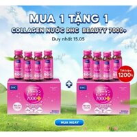 [Mua 1 tặng 1] Collagen DHC 7000 Nhật hỗ trợ làm đẹp da 10 lọ/hộp - 7000mg collagen peptide/lọ