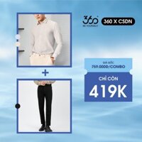 [MUA 1 TẶNG 1] Combo quần âu tôn dáng + áo sơ mi Linen dài tay thương hiệu 360 Boutique - CB-OL420