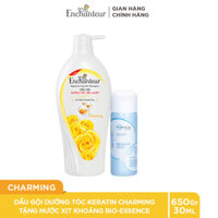 Mua 1 Tặng 1 Dầu gội dưỡng tóc siêu mượt Keratin Enchanteur Charming 650g  Tặng nước xịt khoáng bio-essence 30ml