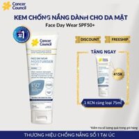 Mua 1 Tặng 1 Exp 2.24 Kem chống nắng cho da mặt chống nước Cancer Council Face Day Wear SPF50PA 75ml