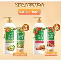 [Mua 1 Tặng 1 Giá Rẻ] Dầu gội LASHE SUPERFOOD Ngăn Ngừa Gãy Rụng - Phục Hồi Hư Tổn Tóc 640G Tặng Dầu xả 150G Cùng Loại
