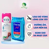 [Mua 1 Tặng 1] Kem Tẩy Lông Veet Pure Hair Removal Cream 50g + Khăn Ướt Fressi Care 20 Miếng