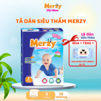 [Mua 1 tặng 1 khăn ướt 80 tờ]Tã Dán trẻ em Merzy Cao Cấp Siêu Thấm Hút Size S56/M48/L42/XL38 Miếng