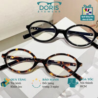 [MUA 1 TẶNG 1] Kính dáng tròn Bayonetta da beo thời trang ,gọng kính tròn tròng bluecut Doris Eyewear