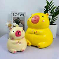 [Mua 1 tặng 1 nhỏ] Heo đất thạch cao chuột lang Capybara size TO, Heo đất tiết kiệm giá rẻ - HĐTK42