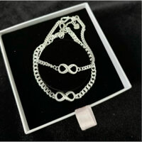 MUA 1 TẶNG 1 NƯỚC RỬA BẠC ( Lắc tay Nam ,Nữ vô cực thiết kế bạc s925)