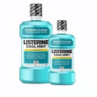 (Mua 1 tặng 1) Nước súc miệng Listerine 750ml cool mint tặng kèm nước súc miệng listerine  250ml bạc hà