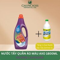 MUA 1 TẶNG 1 Nước tẩy quần áo màu AXO đánh bay vết bẩn chai 1,8 Lít lưu hương thơm mát - Hương Lavender