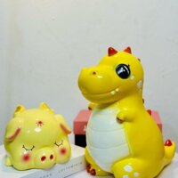 [MUA 1 TẶNG 1] Ống tiết kiệm Lỗ Tròn KHỦNG LONG kute | size TO | Heo đất/Lợn đất | Tiết kiệm tiền | Ống Heo Đựng Tiền