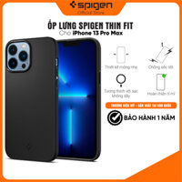 [MUA 1 TẶNG 1] Ốp lưng Spigen Thin Fit Black cho iPhone 13 Pro Max - Mỏng nhẹ, chống sốc, chống bẩn