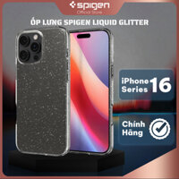 [MUA 1 TẶNG 1] Ốp Spigen Liquid Crystal Glitter cho iPhone 16 series chính hãng