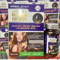 [MUA 1 TẶNG 1] Viên uống mọc tóc BLACK BIOTIN giúp tóc, móng chắc khỏe, giảm rụng tóc, làm đen tóc, hộp 30 viên Trần Gia