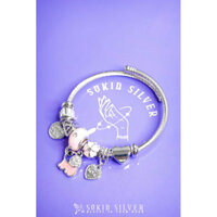 [MUA 1 TẶNG 1] Vòng Tay Nữ Voi Hoa Mix Đá Hồng (TẶNG dây chuyền thiên nga)