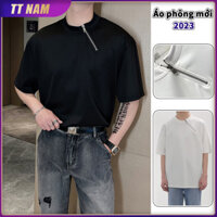 【Mua 1 tặng 1】Áo  thun khoá kéo áo phông Nam cổ tròn áo thun nam big size áo nam đẹp Trơn Cho Các phong cách Hàn Quốc