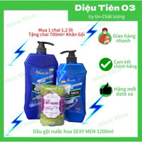 [MUA 1 TẶNG 2] DẦU GỘI NƯỚC HOA SEXY MEN 1,2 LÍT TẶNG CHAI 700ML KÈM KHĂN GỘI