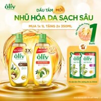 [MUA 1 TẶNG 2] Dầu Tắm Ôliv 3X Dưỡng Sáng Da 1L/ Dưỡng Ẩm 1L + Tặng 2 Túi Sữa Tắm Oliv Dưỡng Ẩm Sáng Da 350MLx2
