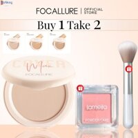 Mua 1 Tặng 2 Phấn Phủ Che Khuyết Điểm FOCALLURE Matte + [Quà Tặng] 1*Kem Má Hồng + [Quà Tặng] 1*Cọ Má Hồng, Phấn Phủ Trang Điểm Khô Và Ướt, Chống Nước và Chống Mồ Hôi • Mỹ Phẩm Chic Girl