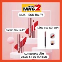 [Mua 1 Tặng 2] Son Kem Happy Chất Son Mềm Mịn Mướt Full Hộp, Tặng Cọ Tán Son