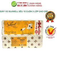 (Mua 1 Tặng 2)Giấy vệ sinh Silkwell Sếu,4 lớp có lõi hàng cao cấp, giấy vệ sinh siêu mềm không tẩy trắng hàng chính hãng