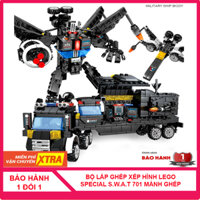 [MUA 1 TẶNG 3 - CÓ VIDEO] Bộ Đồ Chơi Lắp Ráp Lego 701 Mảnh Ghép Special S.W.A.T ( Lực Lượng Đặc Biệt ) CS1009 Children Store Nhựa ABS An Toàn Cho Bé [ TẶNG] 03 Hình Nhân Chiến Binh Trị Giá 25.000