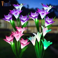 【Mua 1 Tặng quà】Warmtaste Vườn hoa đèn mặt trời LED trang trí đèn hoa bên ngoài cảm biến tự động chống thấm nước, đèn vườn huệ nhân tạo