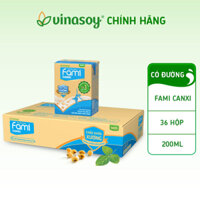 (MUA 1 THÙNG TẶNG 3 HỘP)Thùng sữa đậu nành Fami Canxi ít đường, nguyên chất, Fami canxi  (36 hộp x 200ml) DATE xa