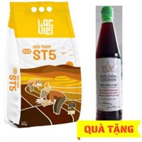 Mua 1 túi gạo dẻo thơm ST5 Lạc Việt 5kg tặng 1 chai nước chấm cá cơm Golden Crown - chai PET 750 ml