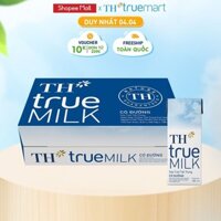 [Mua 12 +1 quy đổi giảm 7%] Thùng 48 hộp sữa tươi tiệt trùng TH true MILK có đường 180 ml (180 ml x 48)