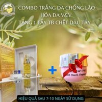 MUA 1COMBO  TẶNG 1H TẨY TẾ BÀO DÂU V&V ( WHITE SKIN ANGEL COLLAGEN+ ALAS SERUM 24K LUXURY GOLD & COLLAGEN V&V )
