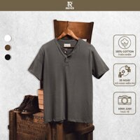 [MUA 2 ÁO 320K] Áo thun nam basic The Rustico cổ henley 2 cúc chất cotton thiên nhiên cao cấp phong cách vintage TS2402