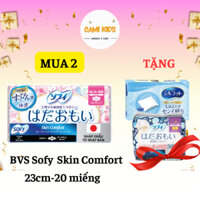 MUA 2 BVS Sofy skin comfort 23cm 20 miếng TẶNG 1 BTT Silcot 82 miếng và 1 gói bvs Sofy skin 36cm 10 miếng Cami kids shop