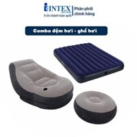[Mua 2 được 5] Bộ combo ghế hơi tựa lưng và đệm đôi INTEX tặng kèm bơm điện + gối hơi + bộ vá