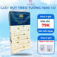 [Mua 2 Giảm 25K] Khăn Giấy Rút Treo Tường Tặng Cao Cấp 1500 tờ Mềm Tặng 1 gói khăn ướt 10 tờ