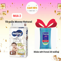 MUA 2 Tã bỉm quần MOONY NATURAL size M-L-XL Tặng 1 khăn ướt Fressi 20 miếng Cami kids shop