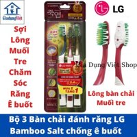 [MUA 2 TẶNG 1] Bộ 3 Bàn Chải Đánh Răng LG Bamboo Salt Muối Tre Lõi Kép Chống Ê Buốt
