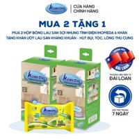 (Mua 2 Tặng 1) Bông Lau Sàn Sợi Nhung Tĩnh Điện iHomeDa (6 Khăn) Tặng Khăn Ướt Lau Sàn Kháng Khuẩn Hương Cam