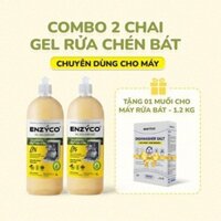 [MUA 2 TẶNG 1] Gel Rửa Bát Tự Nhiên Chuyên Dùng Cho Máy ENZYCO 1 Lít, Làm Sạch An Toàn Bằng Enzyme Sinh Học