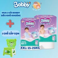 [MUA 2 TẶNG 1 GHẾ] Bỉm tã Bobby Ultra cho bé Size M96-L88-XL76-XXL70-XXXL29+4 miếng