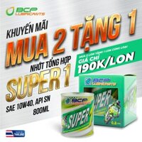[Mua 2 Tặng 1] Nhớt Xe Tay Ga, Xe Số Tổng Hợp BCP Thái Lan 10W40, SN, Lon 800mL, 2.500KM Thay Nhớt