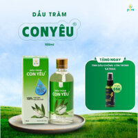 [MUA 2 TẶNG 2 ] Dầu Tràm Con Yêu PURE 100% từ Lá Tràm - Giúp làm ấm người, phòng cảm lạnh chai 100ML