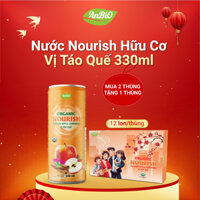[MUA 2 THÙNG + TẶNG 1 THÙNG] Nước uống hữu cơ vị táo quế Organic Nourish 1lon 330ml Thùng 12 lon