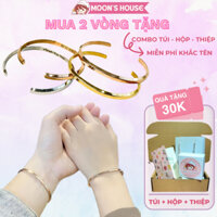 [MUA 2 VÒNG TAY TẶNG COMBO HỘP + TÚI + THIỆP] Vòng tay cuff nam nữ chất liệu titan không rỉ sét khắc tên miễn phí